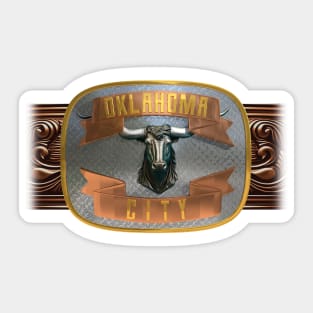 Oklahoma City, Oklahoma Western/Cowboy Belt Buckle Sticker